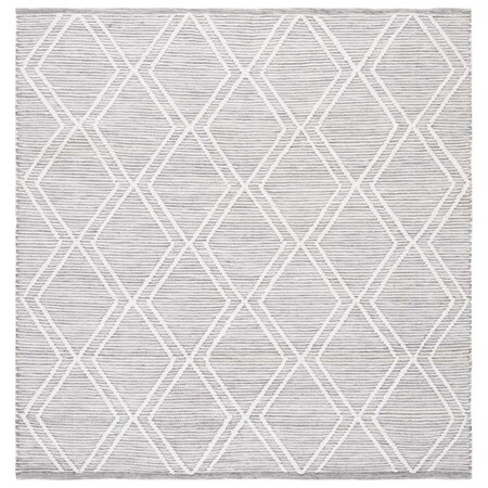 Safavieh 6 x 6 ft. Kilim Flat Weave Square Area Rug Grey & Ivory KLM449F-6SQ